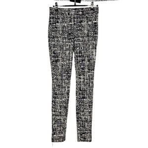 Theory Adbelle K Leggings Pants Black White Skinny Leg Pull On Stretch Size XS